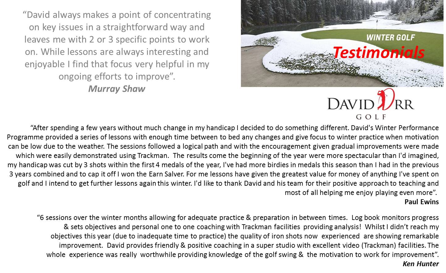 Winter Coaching Testimonials